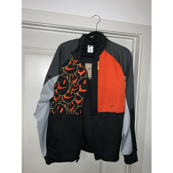 Nike Sportswear Smile Track Jacket Full Zip‎ Black/Orange Men’s XL DQ3524-010 - Picture 1 of 10